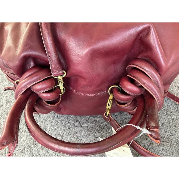 Vintage nos Made in Tuscany red leather UNIQUE purse bag - Picture 7 of 16